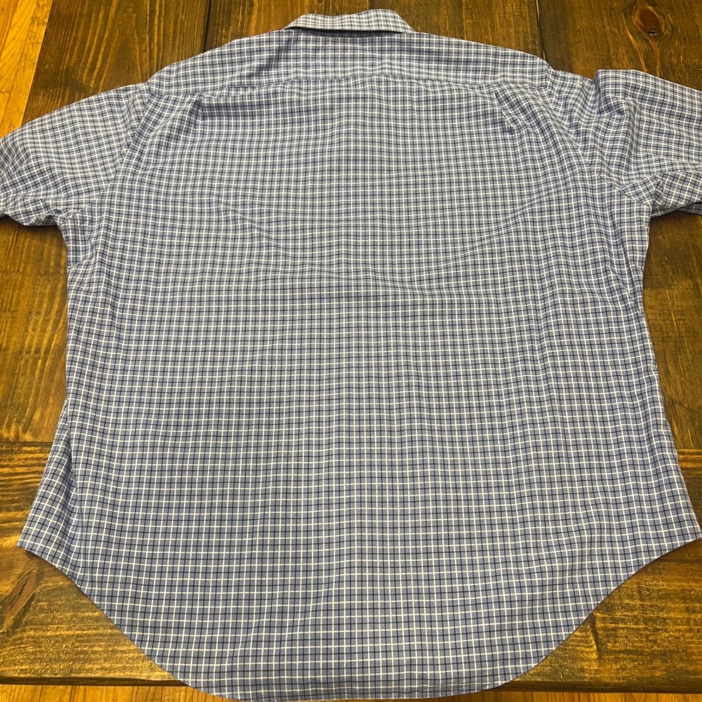 Lauren Ralph Lauren Men's Classic Fit Non Iron Blue Check Dress Shirt 17.5 34/35 - Picture 6 of 6